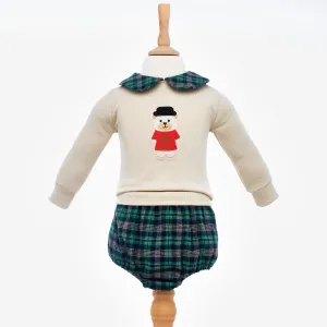 Ocean Baby Boys Teddy Guard Themed Jumper & Emerald Tartan Jam Pants Set (NB-3Yrs)