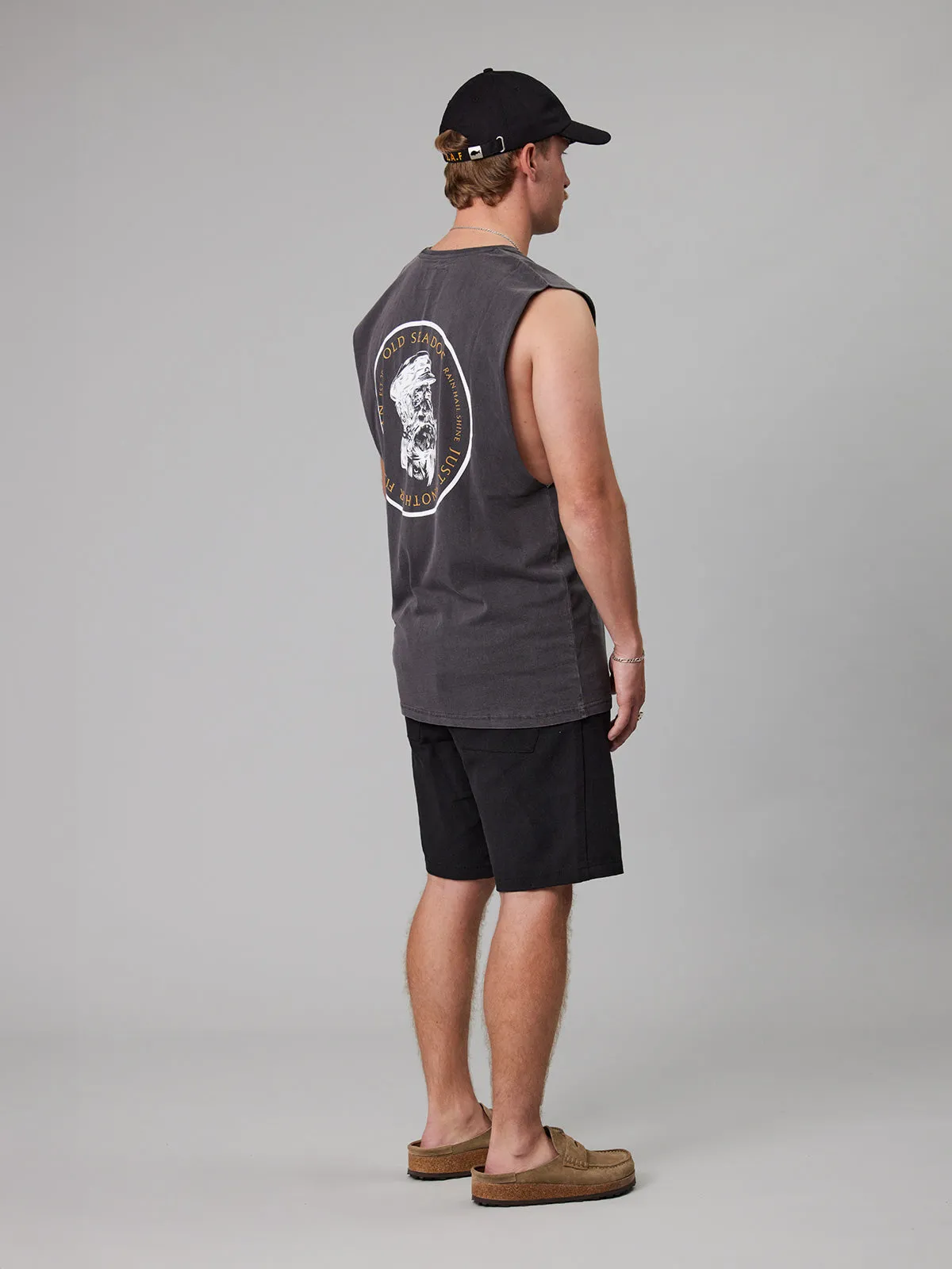 OLD SEA DOG TANK - AGED BLACK/ORANGE