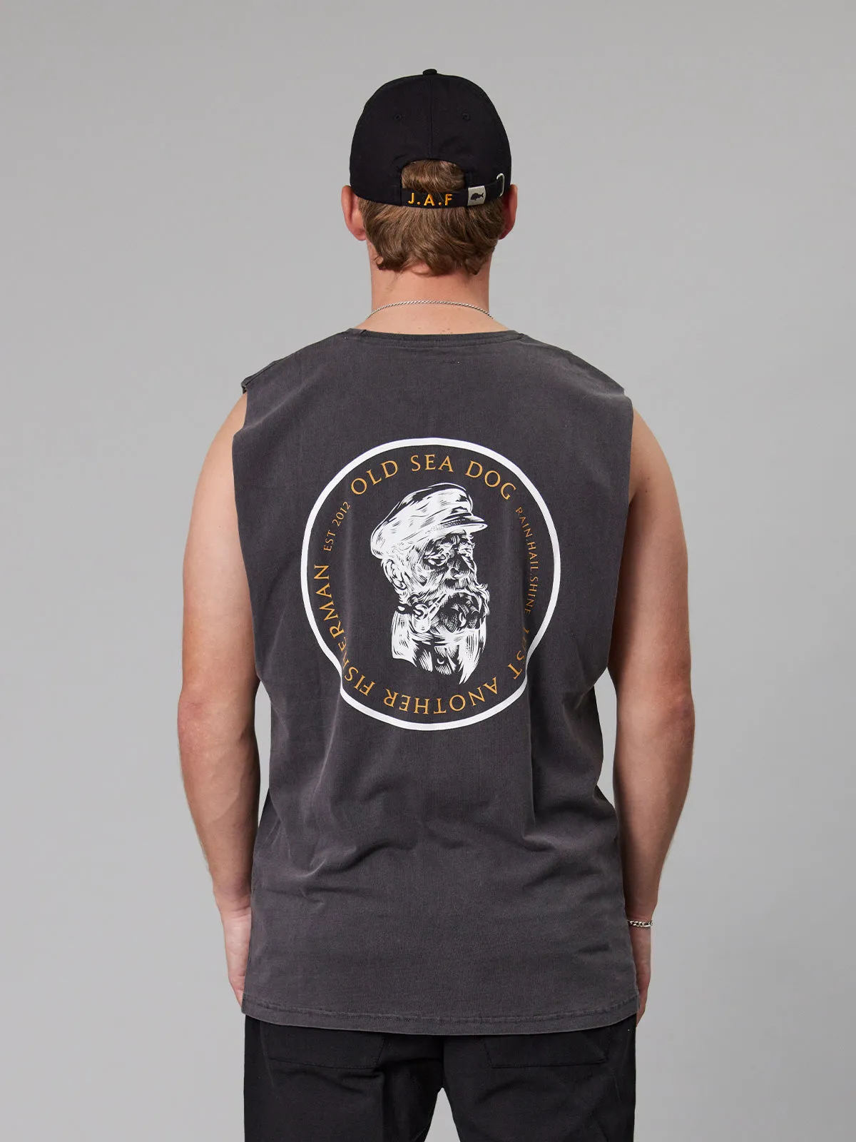 OLD SEA DOG TANK - AGED BLACK/ORANGE