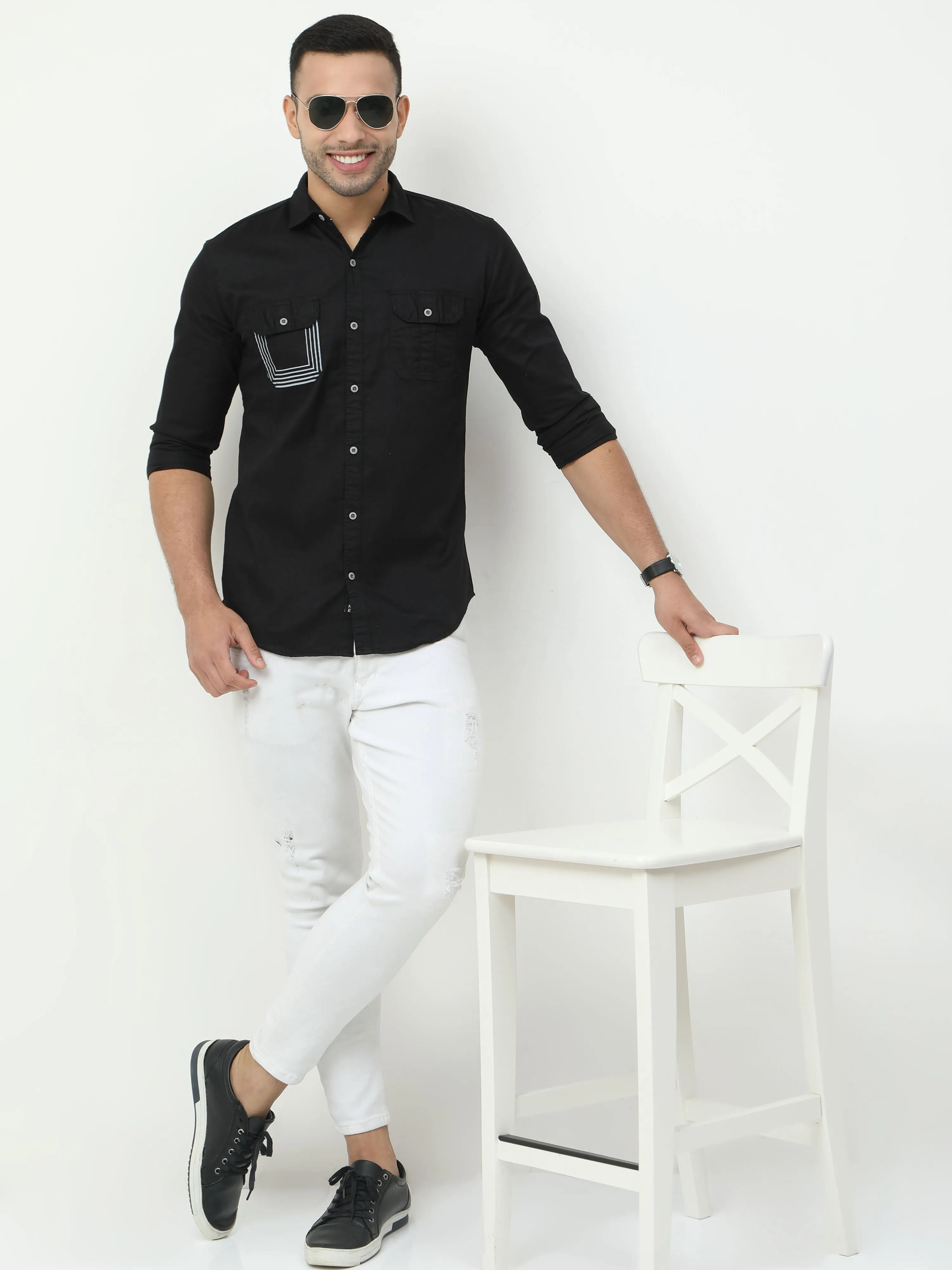 Onfire Cargo Black Shirt - A2243A