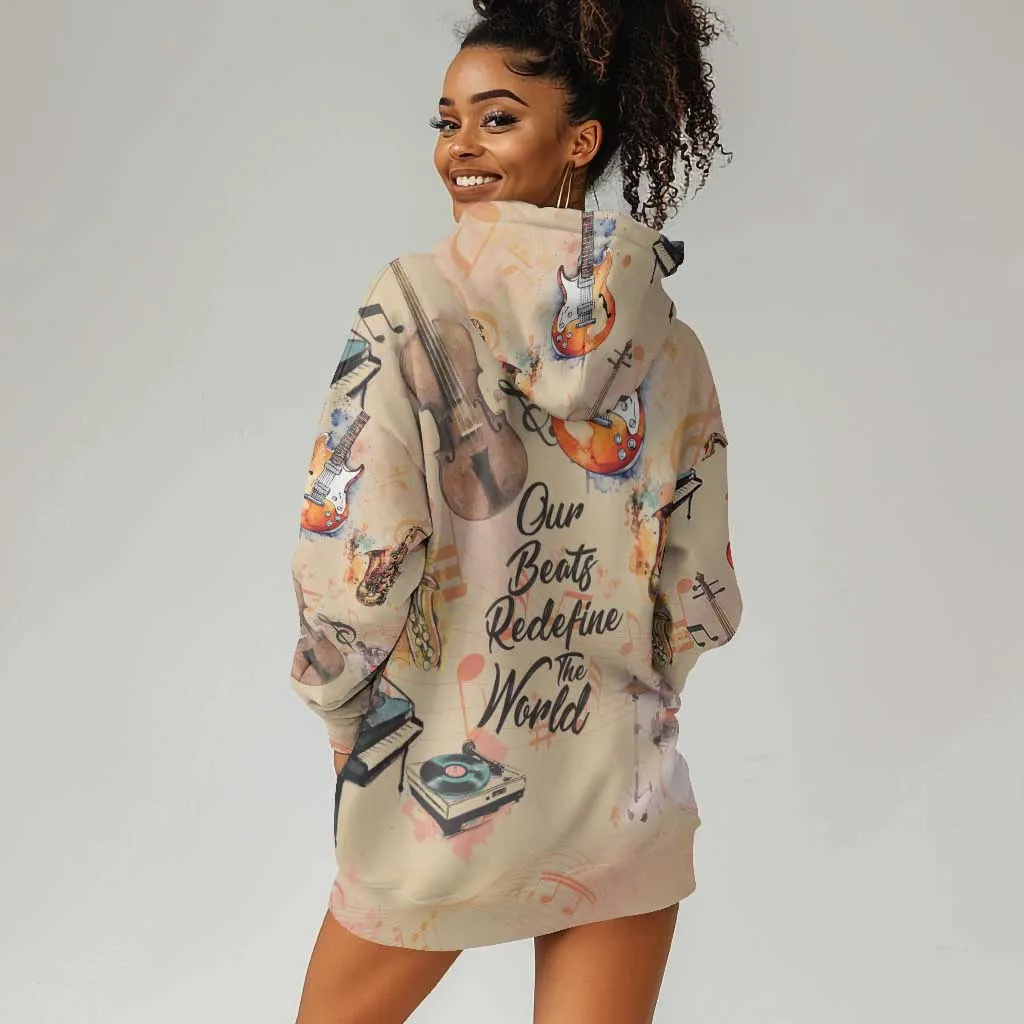 Our Beats Redefine The World African Hoodie Dress Afro Music DT03