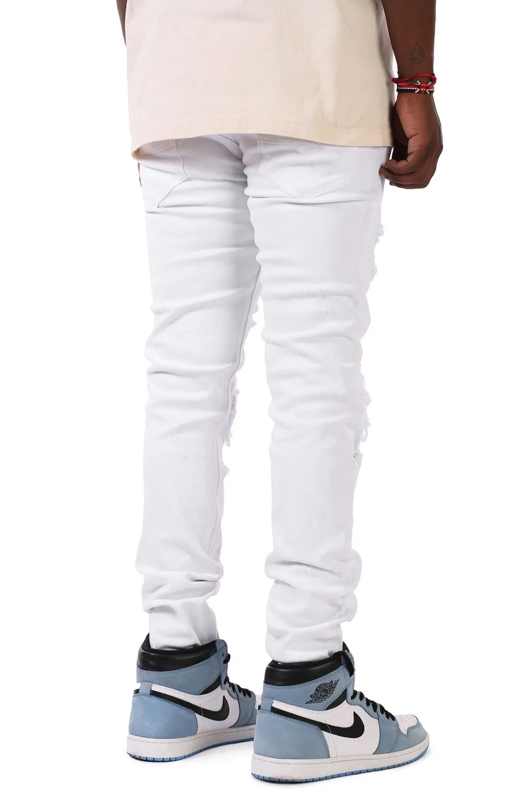 Paisley Patched Pant - Skinny Fit Ripped