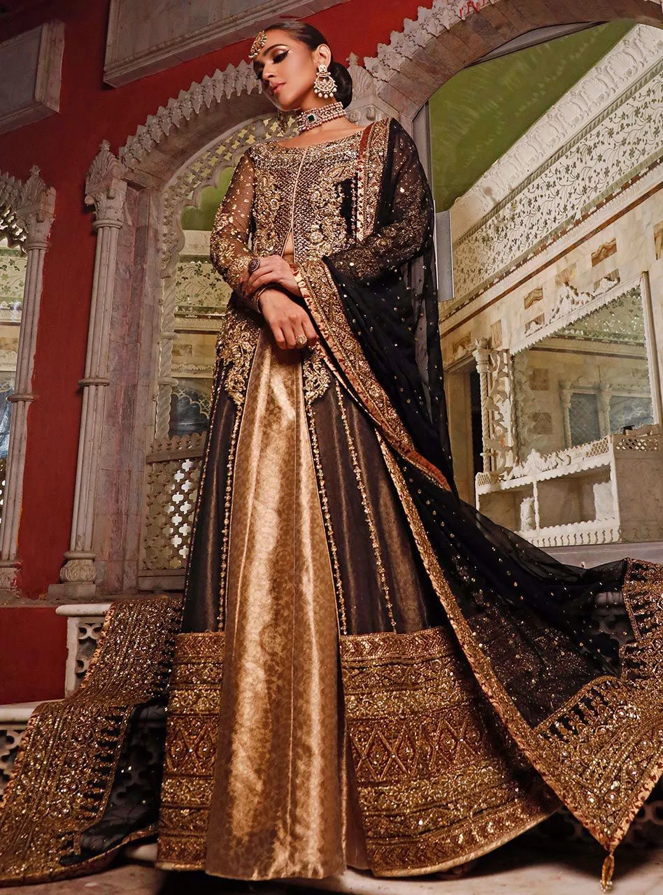 Pakistani Bridal Dress in Black Color for Wedding #J5173