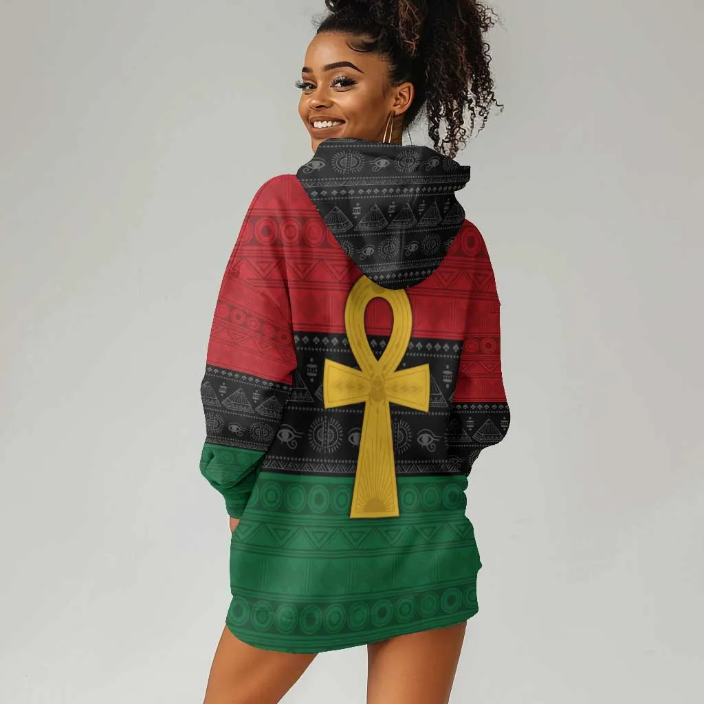 Pan African Ankh Hoodie Dress Egyptian Cross DT02