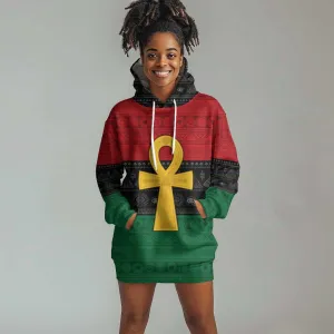 Pan African Ankh Hoodie Dress Egyptian Cross DT02