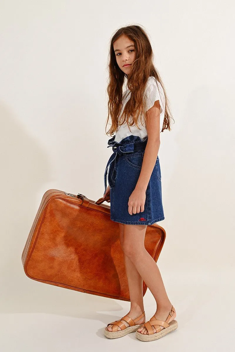 PAPERBAG DENIM SKIRT