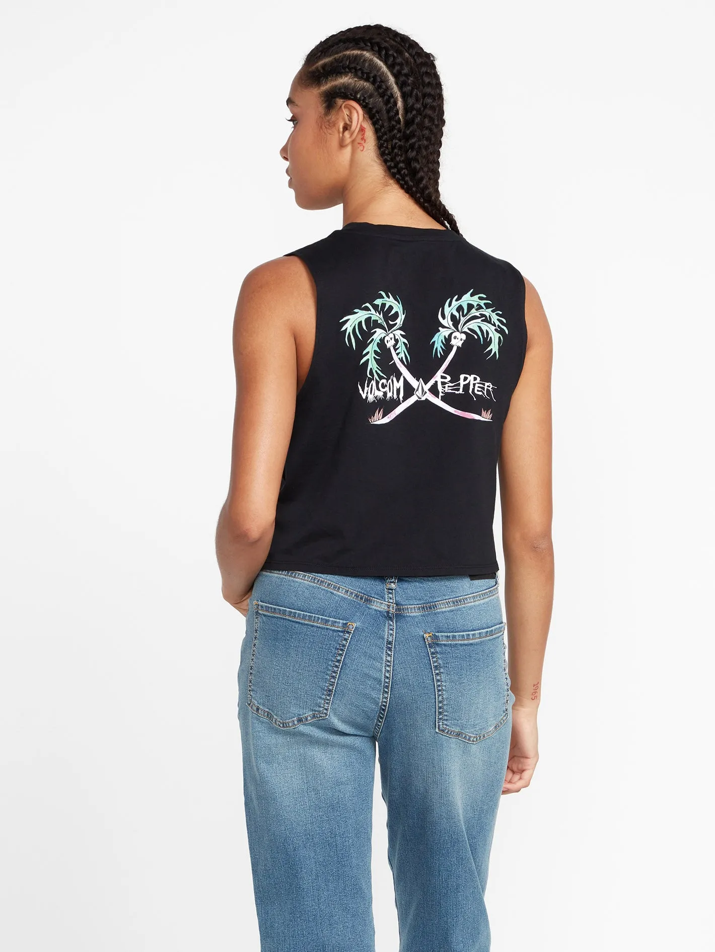 Pepper Crop Tank Top - BLACK