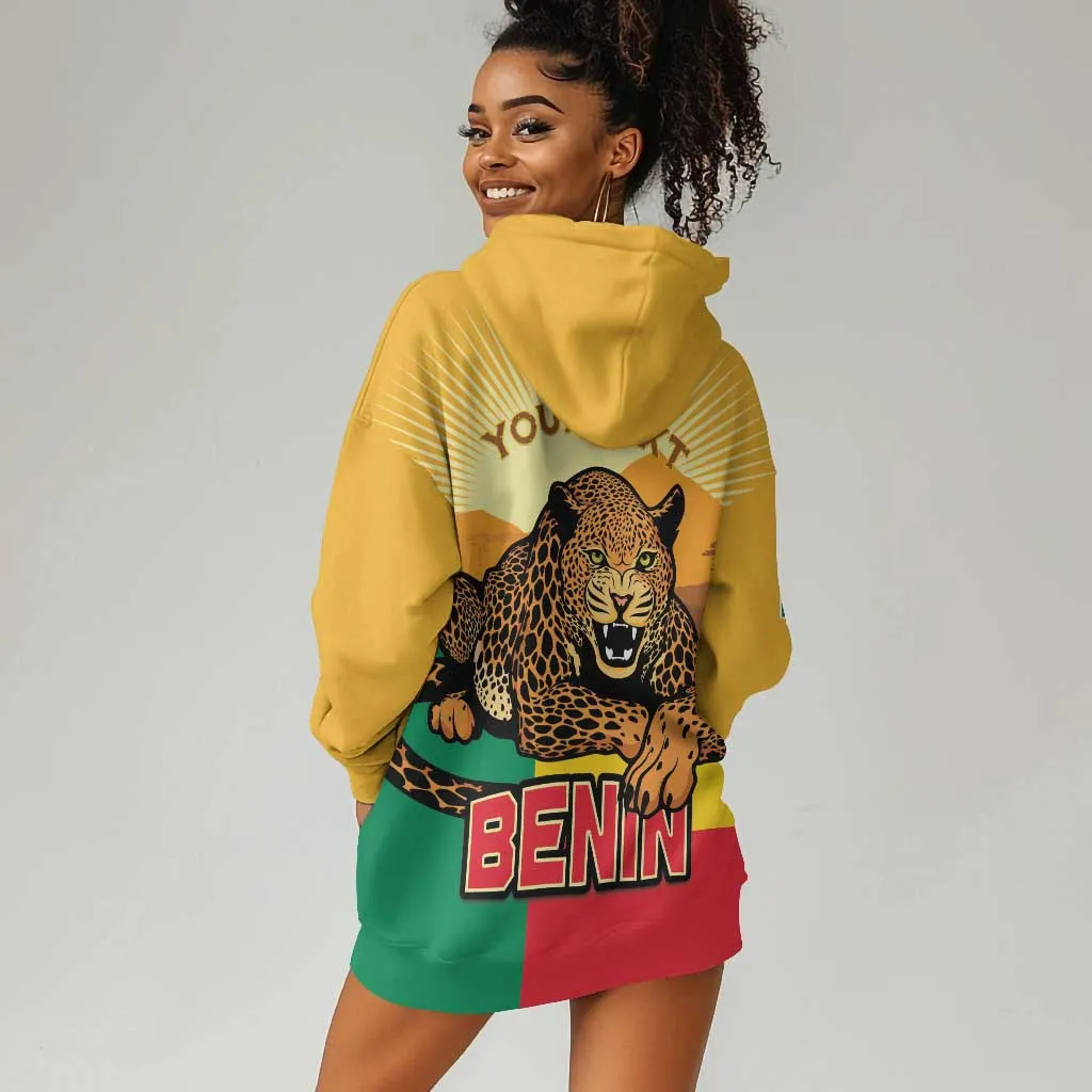 Personalised Afro Benin Leopard Hoodie Dress Stay True - Stay Wild LT15