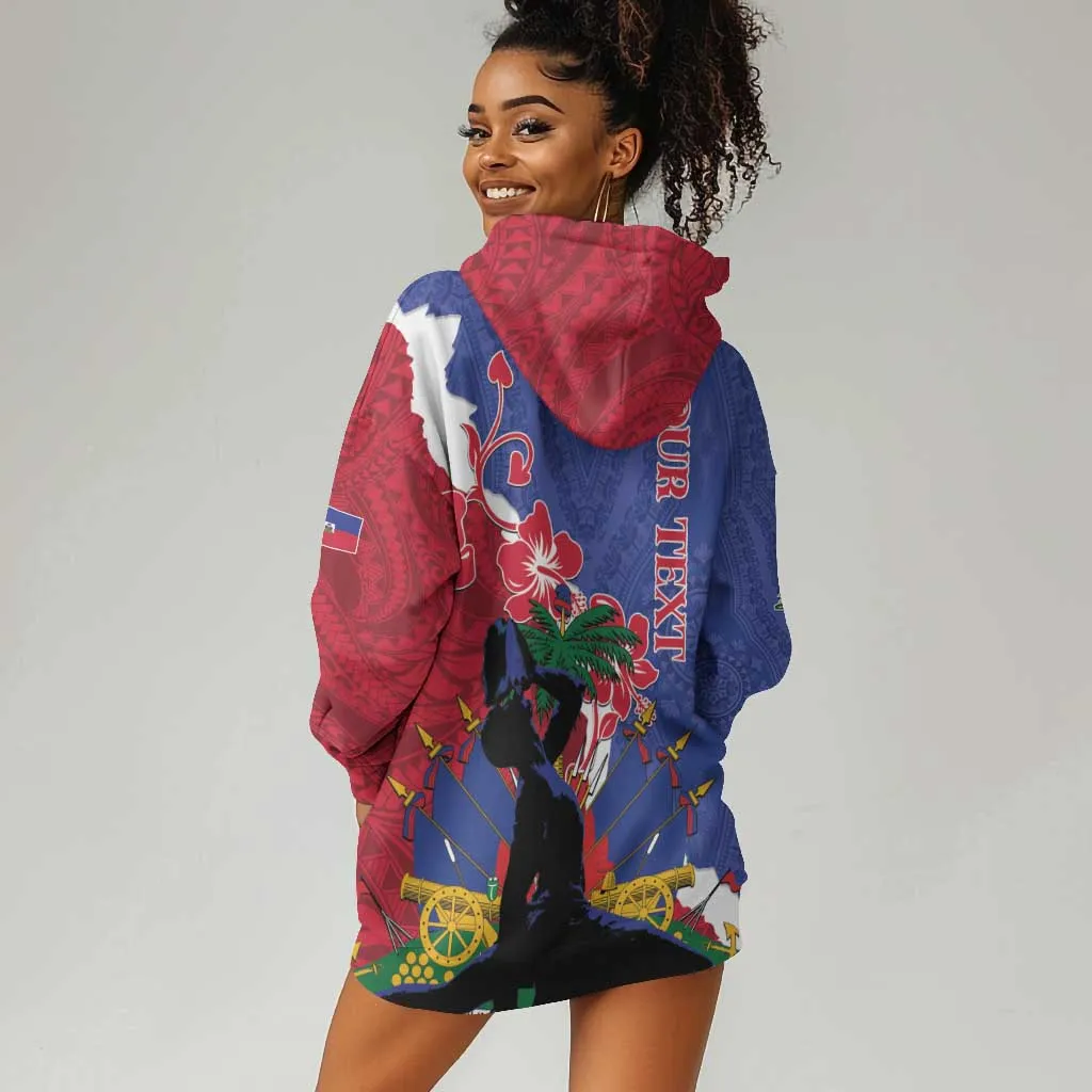 Personalised Afro Haiti Le Marron Inconnu Hoodie Dress Dashiki Mix Polynesian Pattern LT01