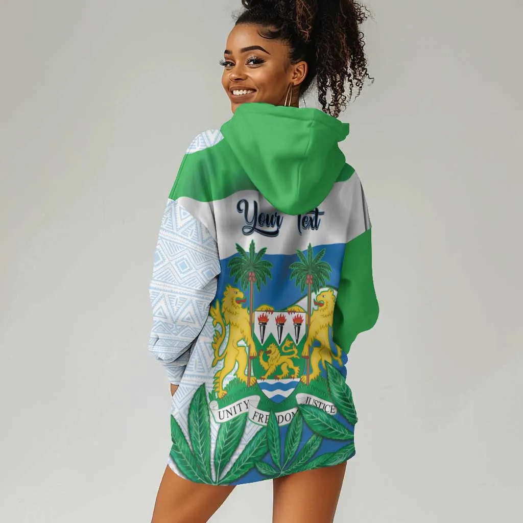 Personalised Afro Sierra Leone Hoodie Dress Chimp With Drum - Happy Independence Day LT14