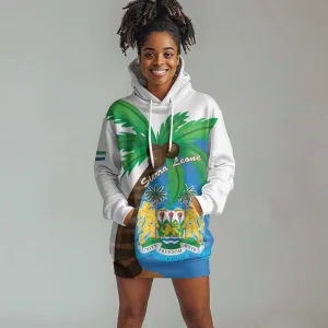 Personalised Afro Sierra Leone Hoodie Dress Coat Of Arms With Flag Map LT15