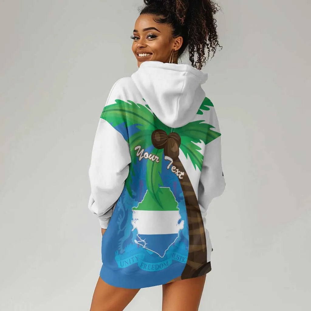 Personalised Afro Sierra Leone Hoodie Dress Coat Of Arms With Flag Map LT15