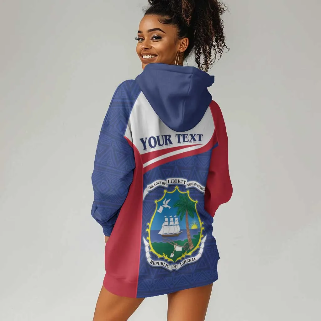 Personalised Liberia African Hoodie Dress Coat Of Arms Flag LT15