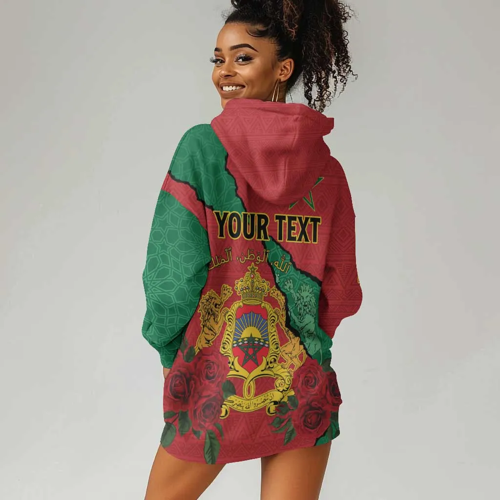 Personalised Morocco Hoodie Dress Coat Of Arms - Islamic Mix African Patterns LT15
