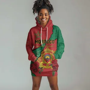 Personalised Morocco Hoodie Dress Coat Of Arms - Islamic Mix African Patterns LT15