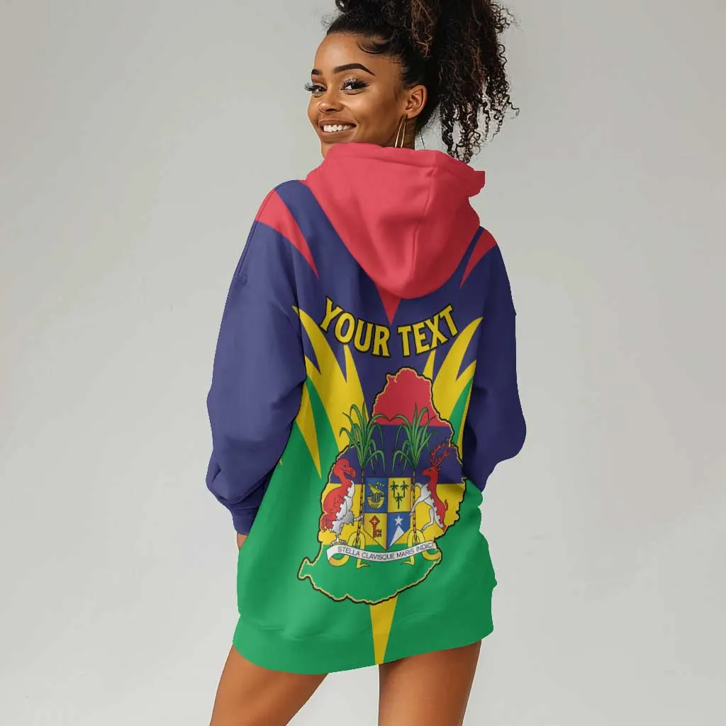 Personalised Republique de Maurice Hoodie Dress Coat Of Arms Flag Style LT15