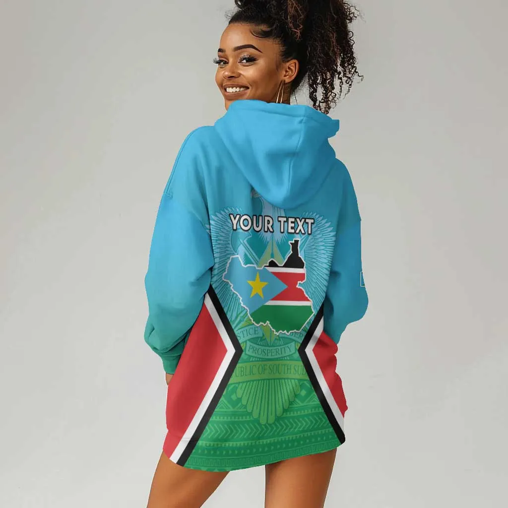 Personalised South Sudan Hoodie Dress Coat Of Arms - Happy Independence Day LT15
