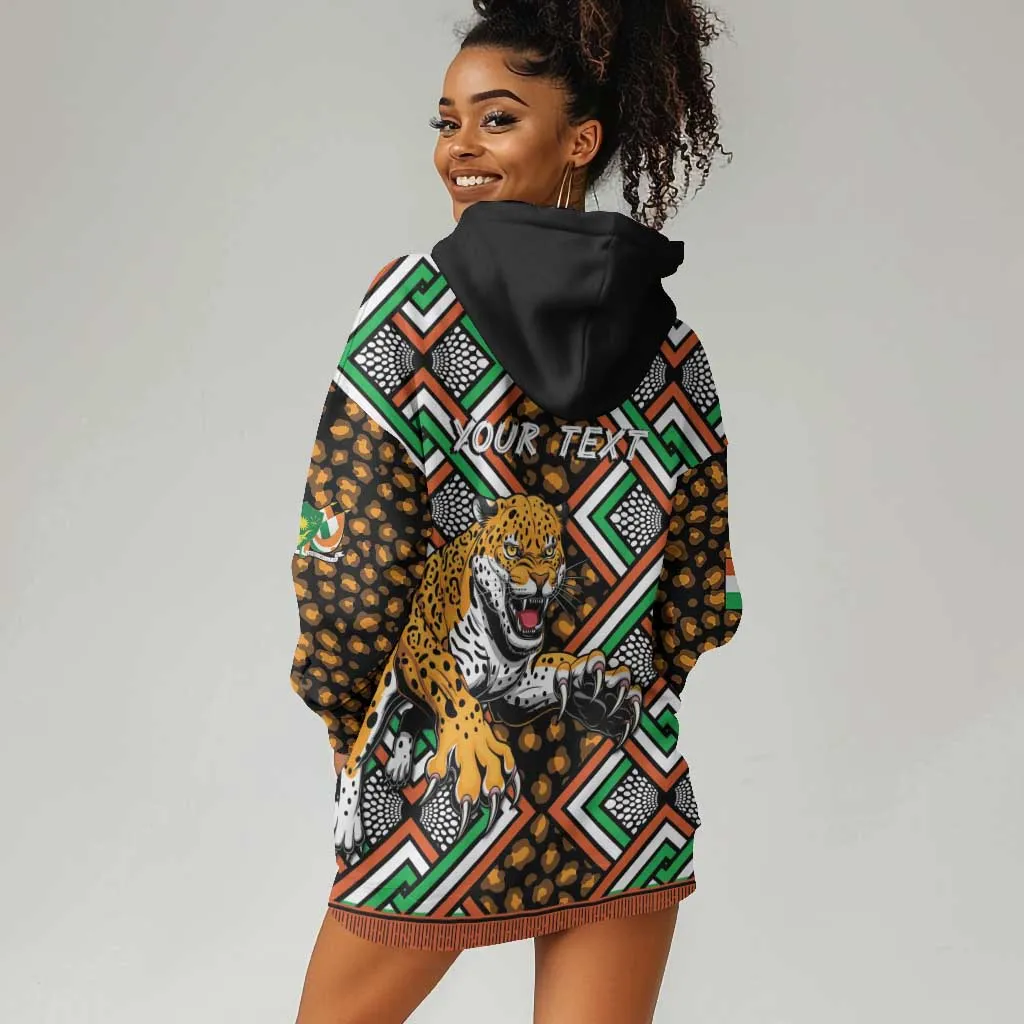 Personalized Afro Niger Hoodie Dress Leopard Ankara African Pattern LT14