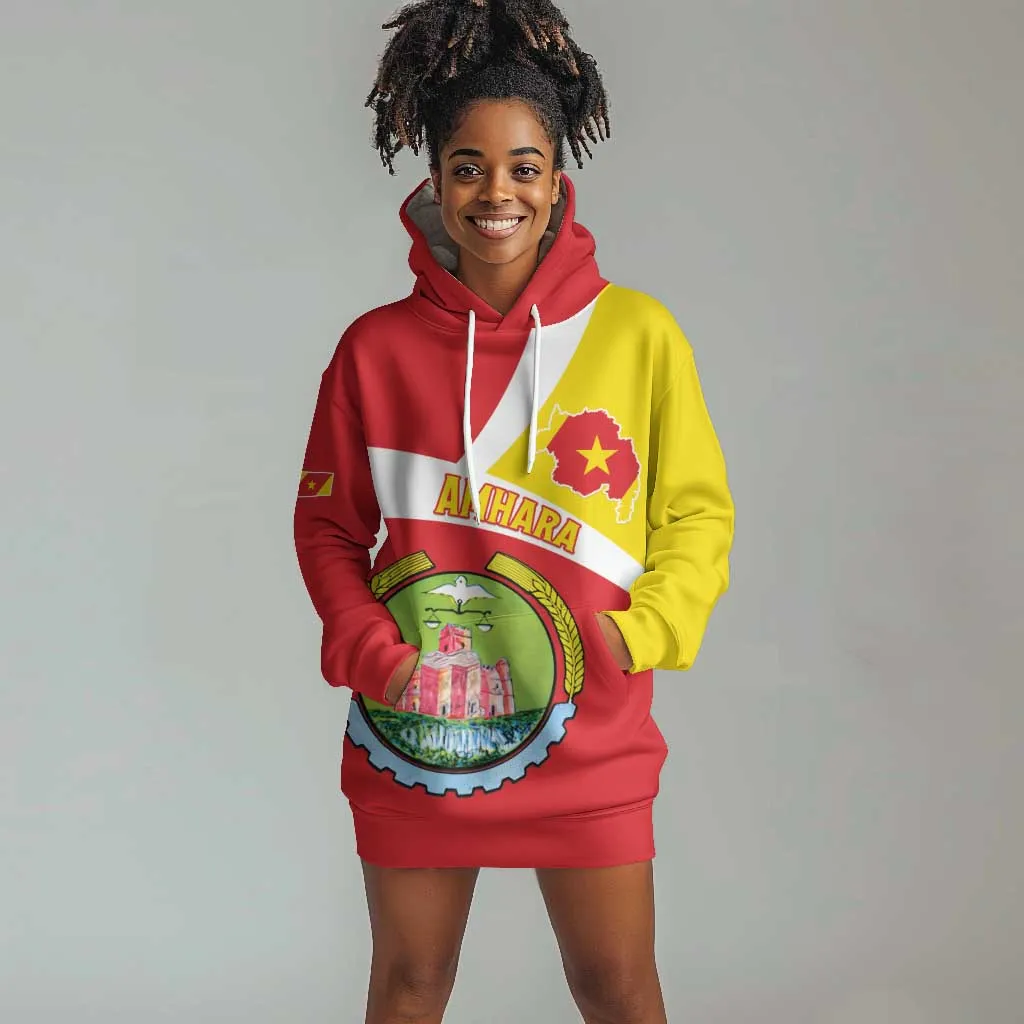 Personalized Amhara Region Hoodie Dress Coat Of Arms With Amhara Map LT15