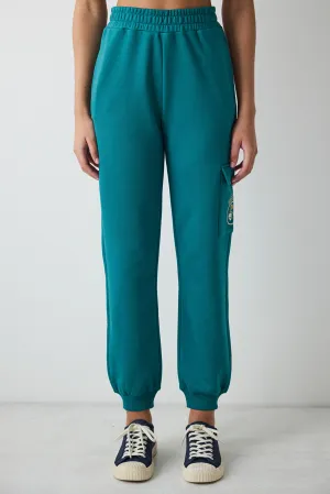 Petrol Green High Waist Harry Potter Printed Sweatpants