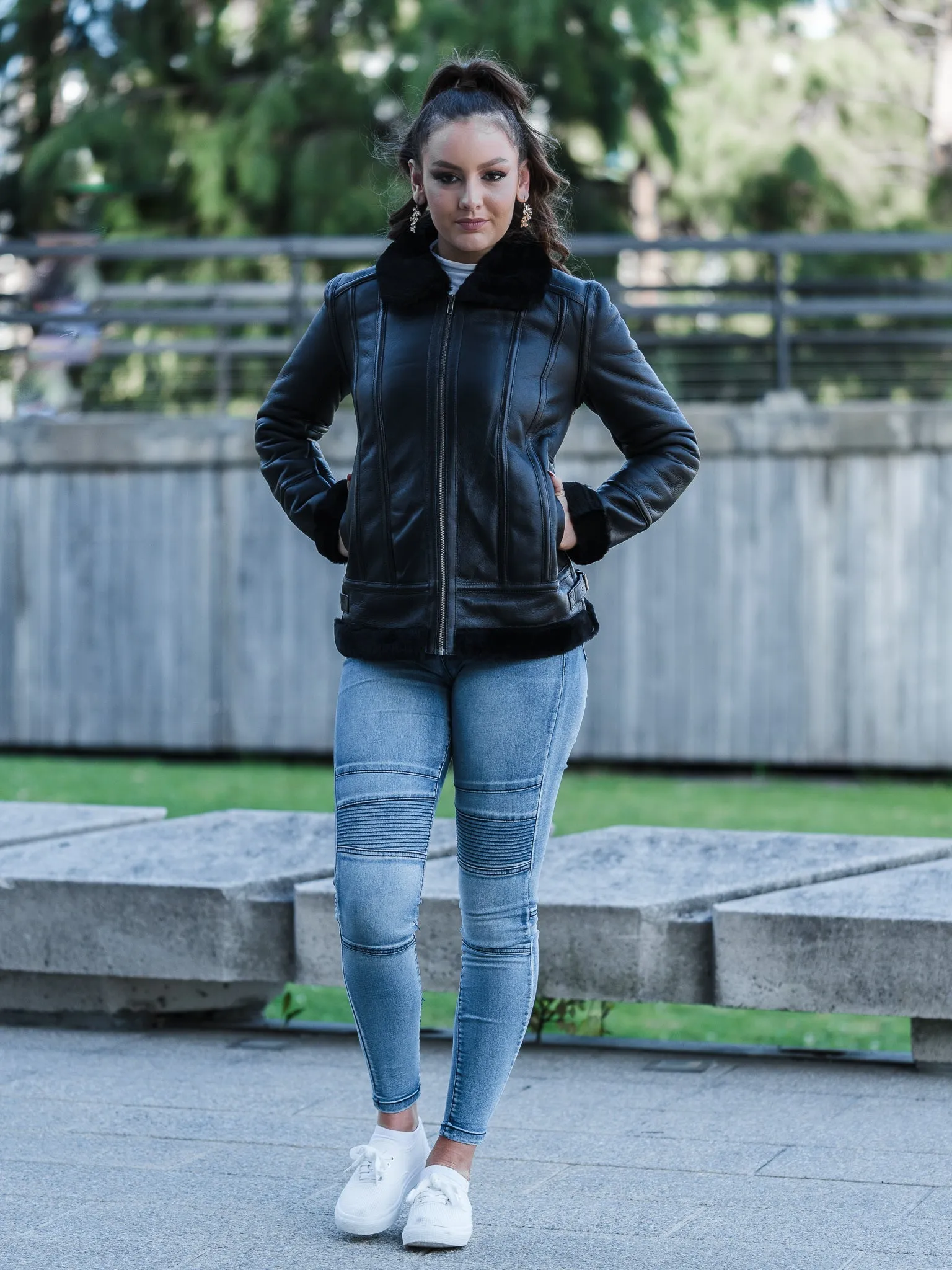 Petula Black Sheepskin Jacket