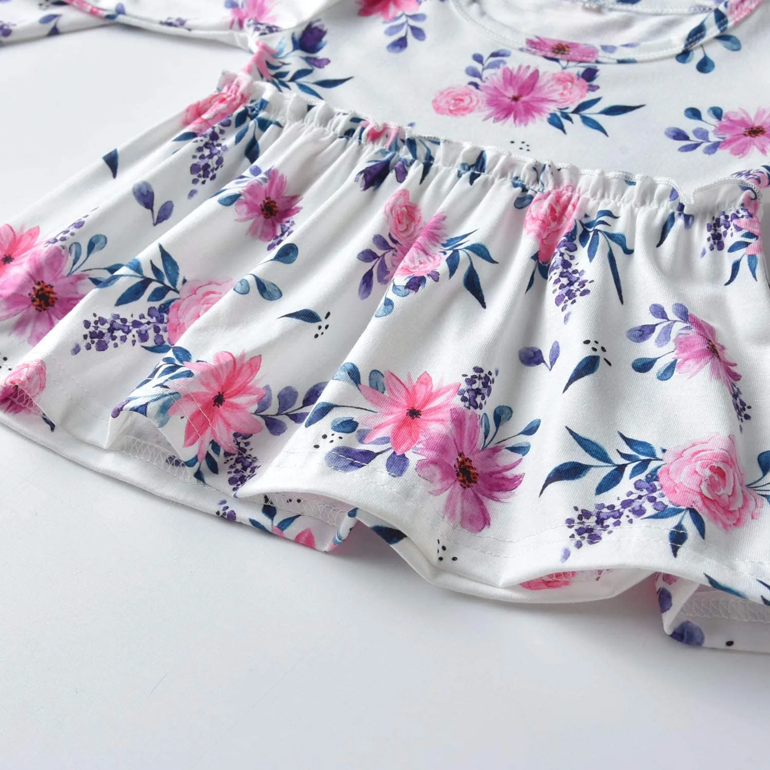 Pink Floral Set with Headband