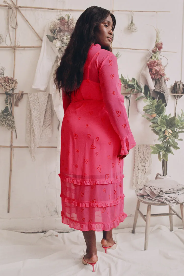 Pink Kinza Love Wrap Dress