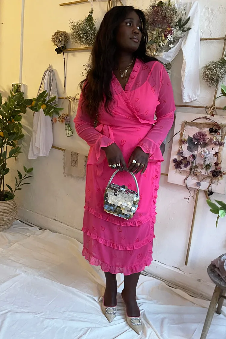 Pink Kinza Love Wrap Dress