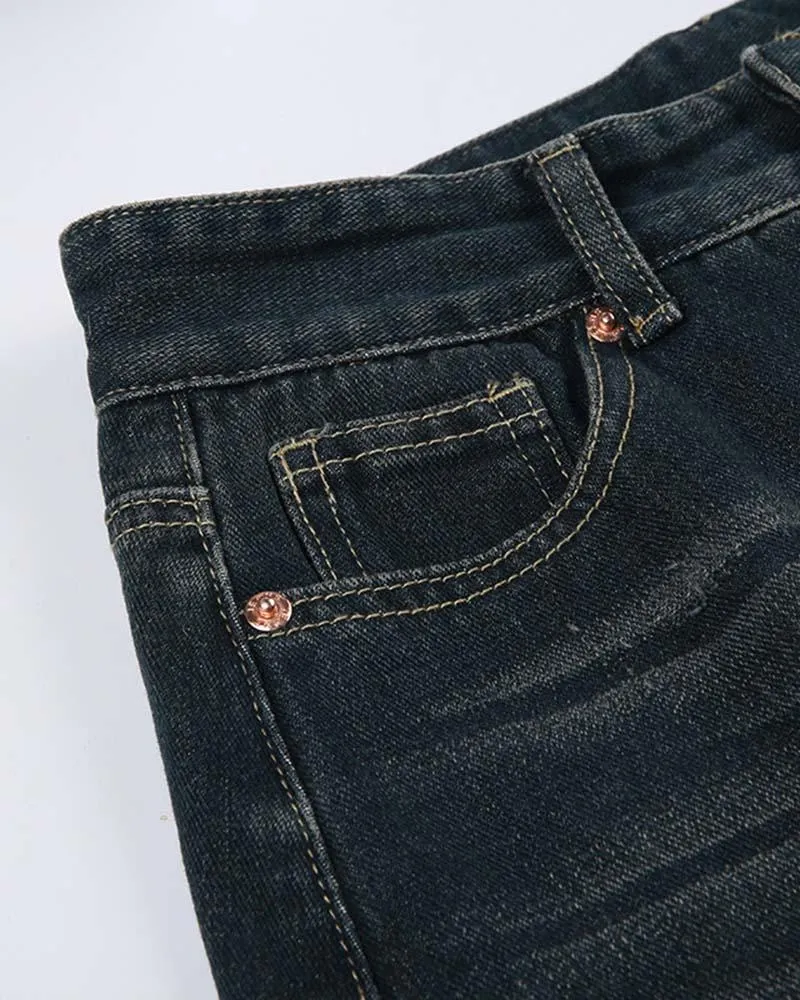 Playfoot Faded Maxi Denim Skirt