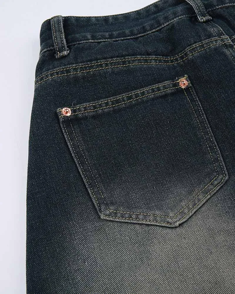 Playfoot Faded Maxi Denim Skirt
