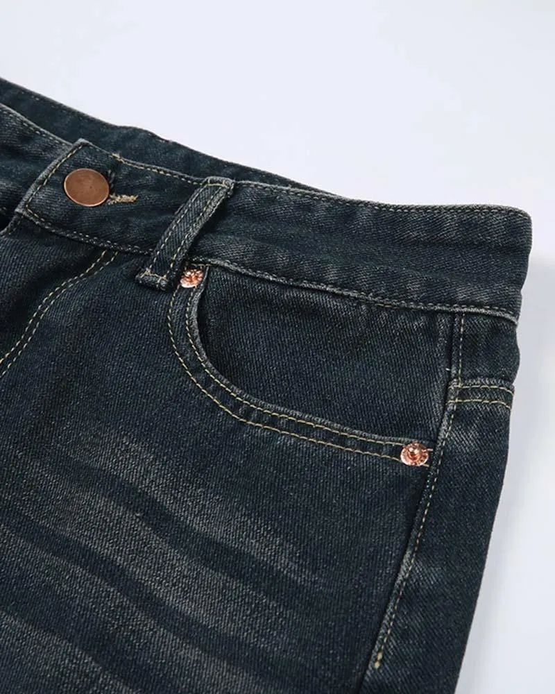 Playfoot Faded Maxi Denim Skirt