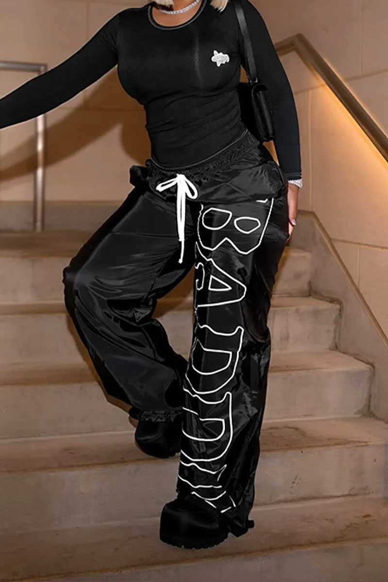 PR3426 Graphic Wide Leg Sweatpants