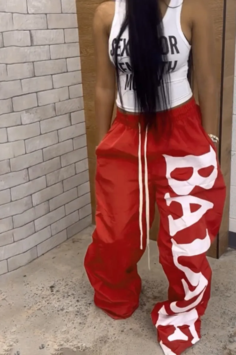 PR3426 Graphic Wide Leg Sweatpants