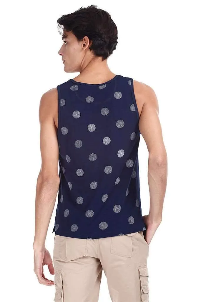 Printed Jacquard Knit Super Combed Tank