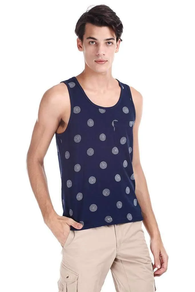 Printed Jacquard Knit Super Combed Tank