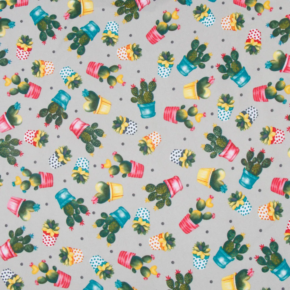 Printed Mini Matt Desert Plant Grey 150cm