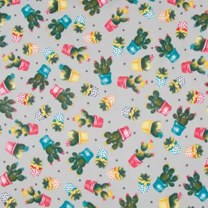 Printed Mini Matt Desert Plant Grey 150cm