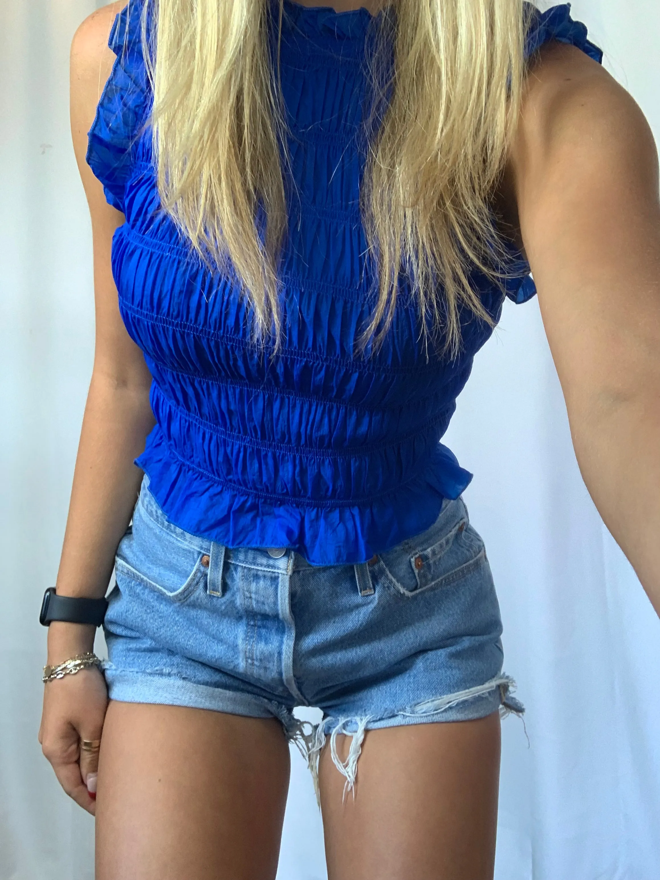 Quinn- Sleeveless Ruffle Top