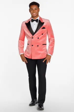 "Miles" Salmon Peak DB Velvet Tuxedo Jacket (Separates)