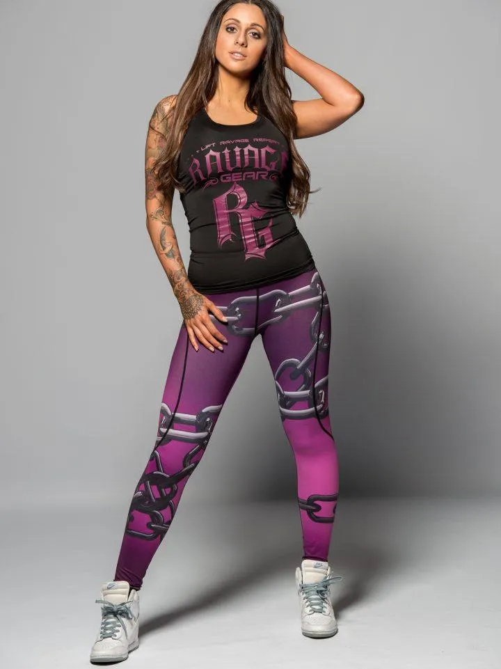 Racer back tank top Black/Pink logo