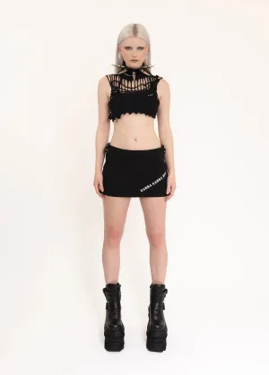 Ramones collaboration denim mini skirt