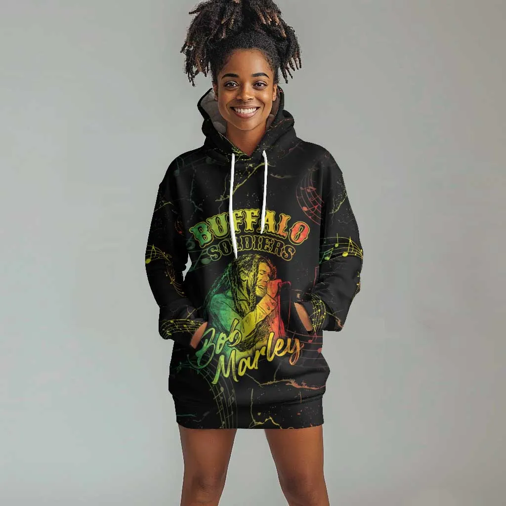 Reggae King Buffalo Soldier Hoodie Dress Honoring The Legend LT05