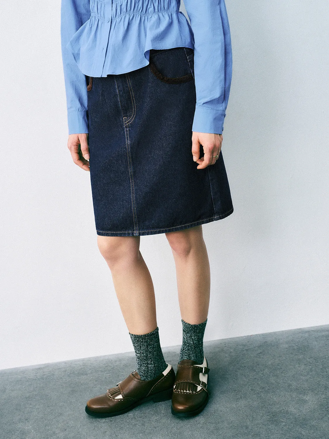 Regular Denim Skirts