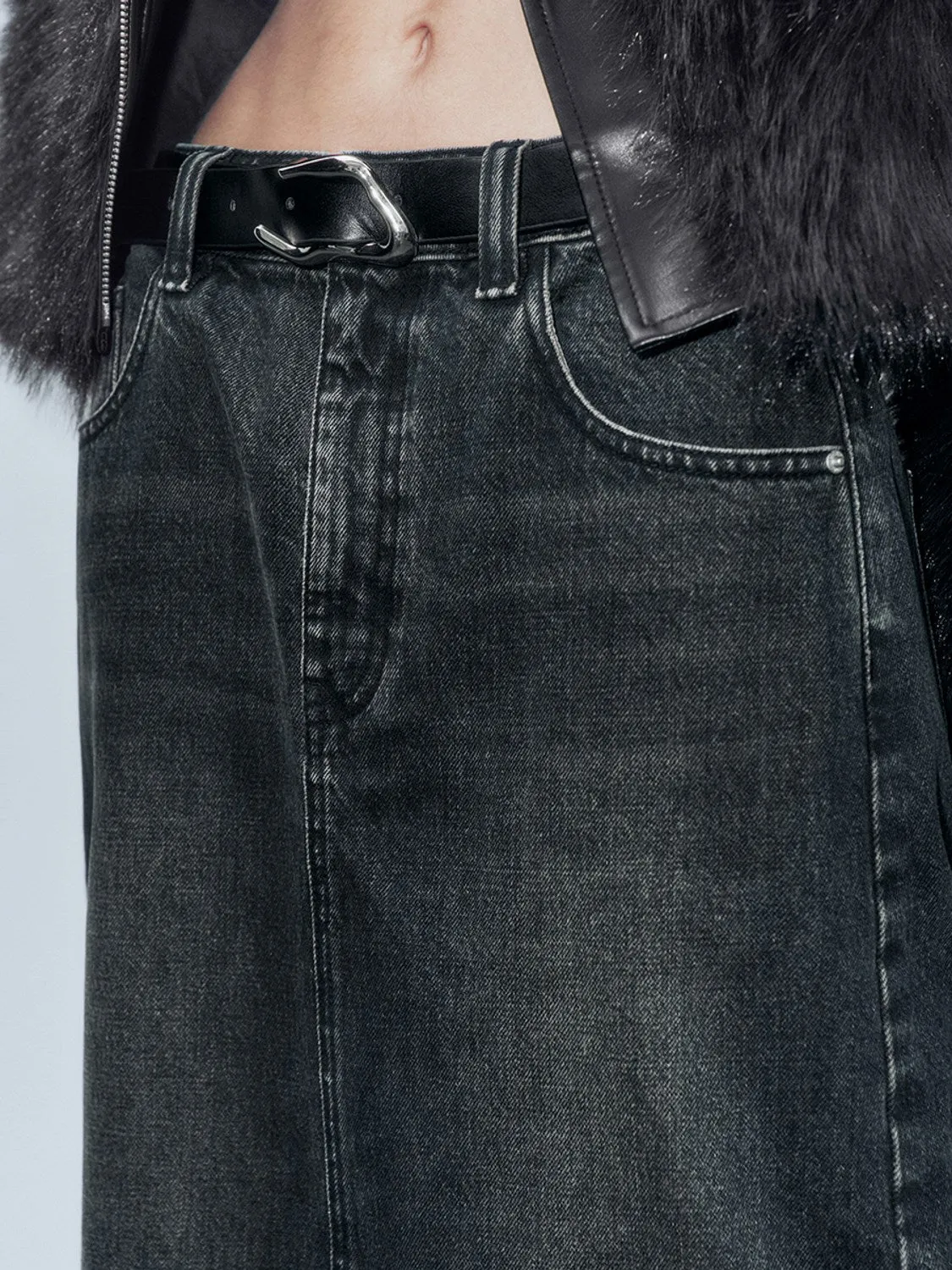 Regular Denim Skirts