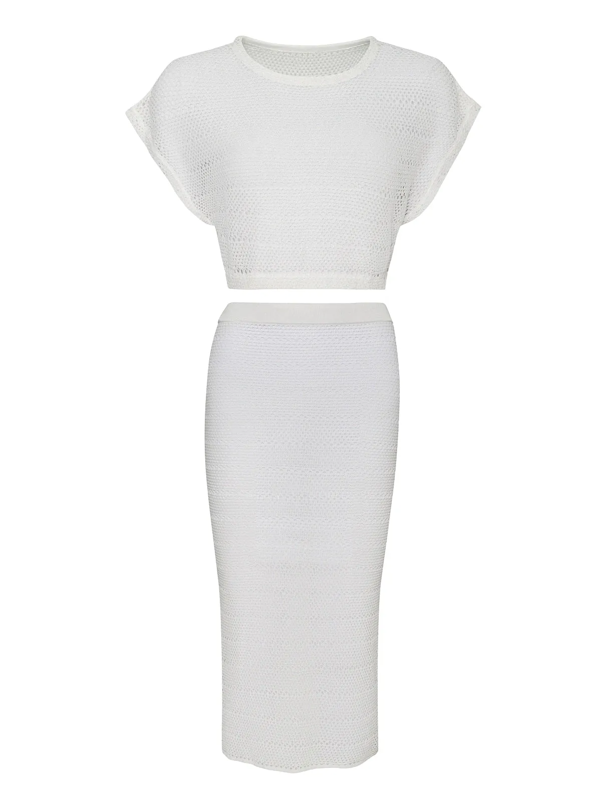 Renee Crop-Crochet Midi Skirt