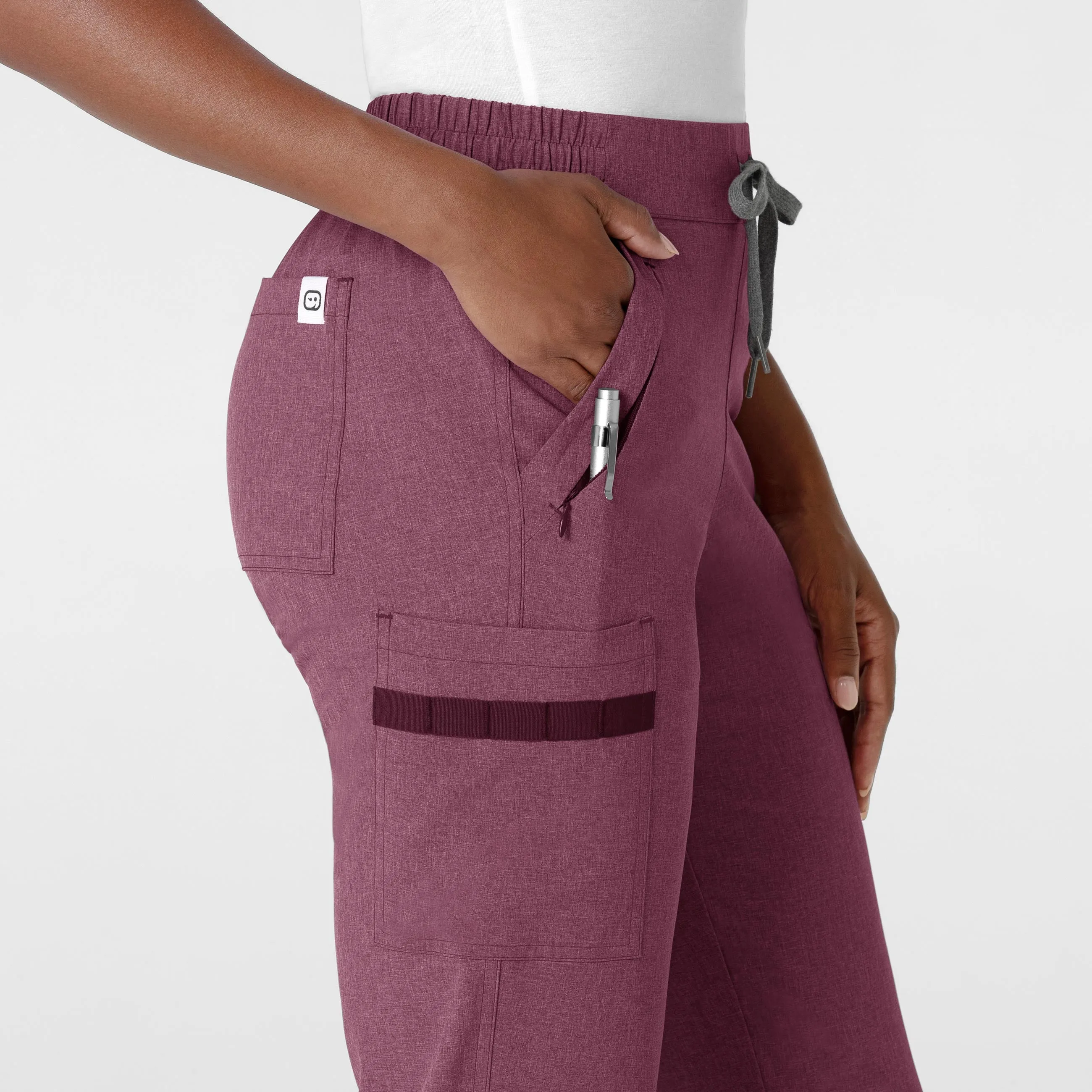 RENEW 5234 Jogger Scrub Pants Wine Heather