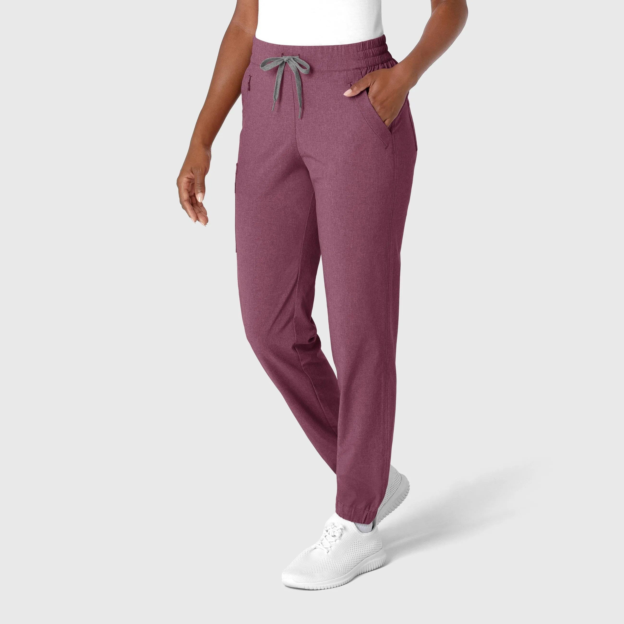 RENEW 5234 Jogger Scrub Pants Wine Heather