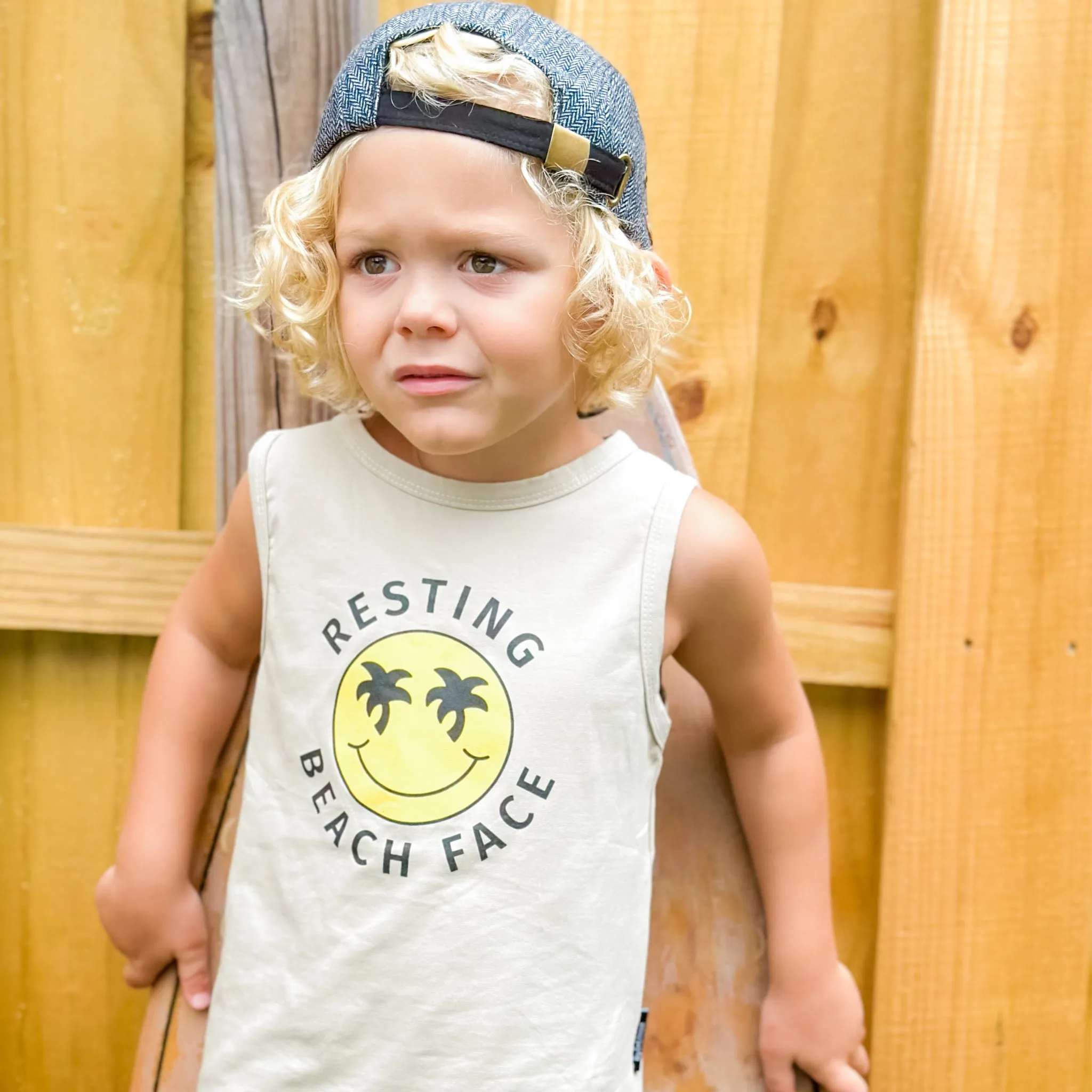 Resting Beach Face Muscle Tanks
