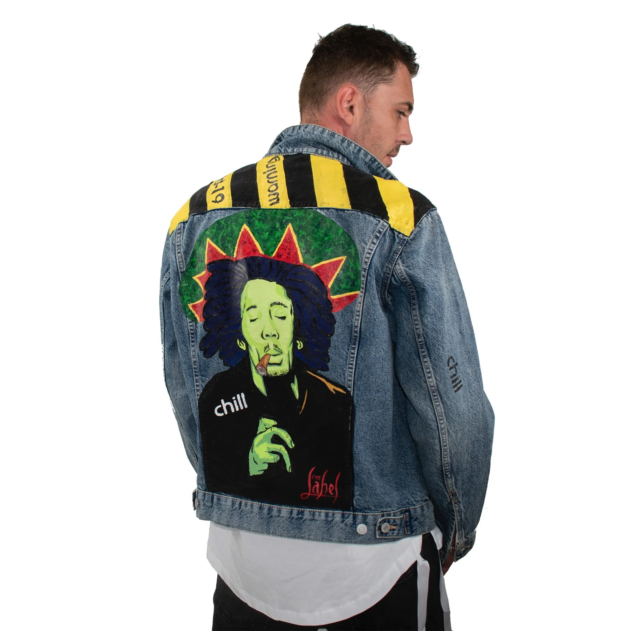 Rolling Stoned - Hand-Painted Denim Jacket