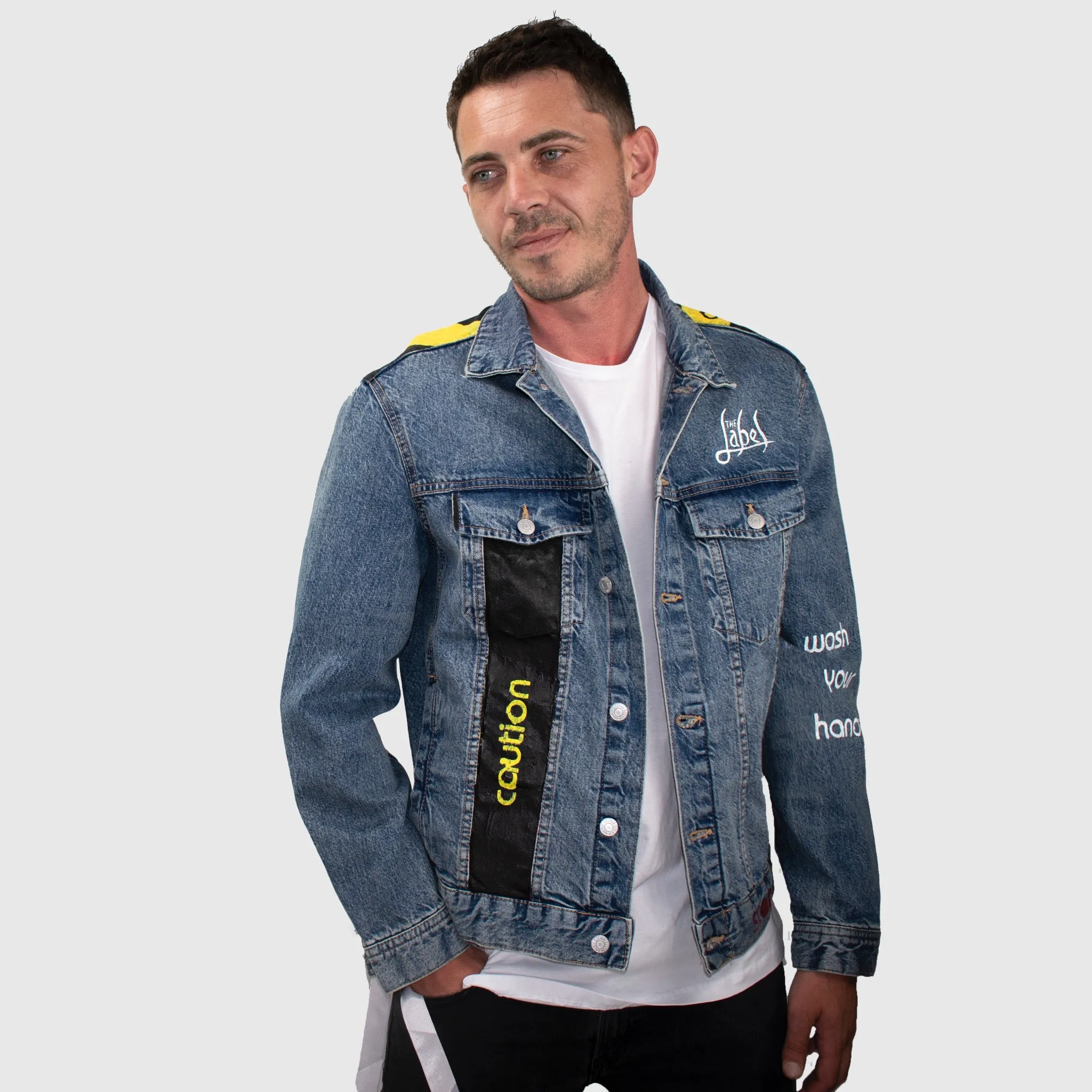 Rolling Stoned - Hand-Painted Denim Jacket